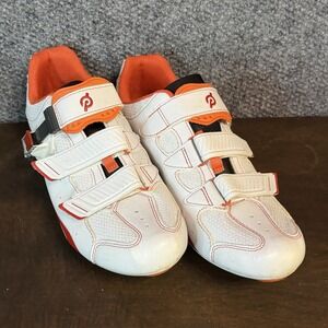 Peloton Cycling Shoes Size 46 US Men 12 Indoor Bike Spin Shoes White Orange